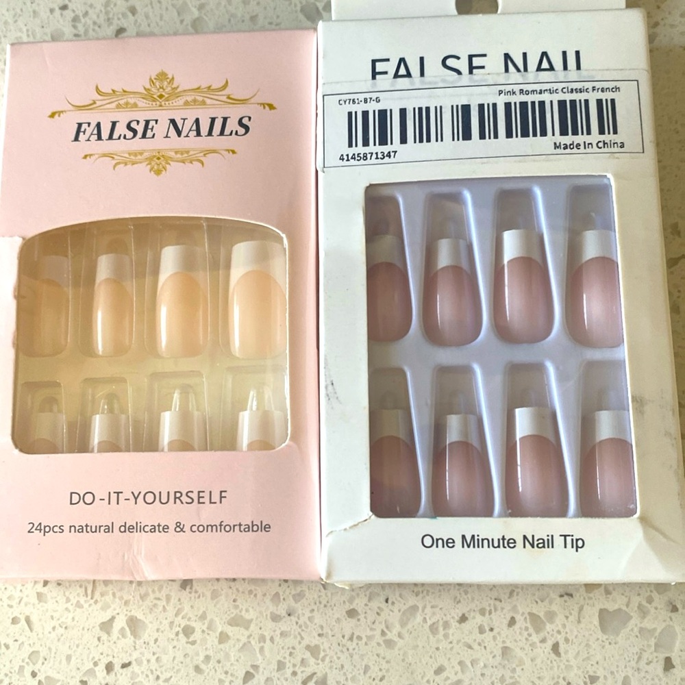 French tip nails, two boxes brand new 24 piece in each box
